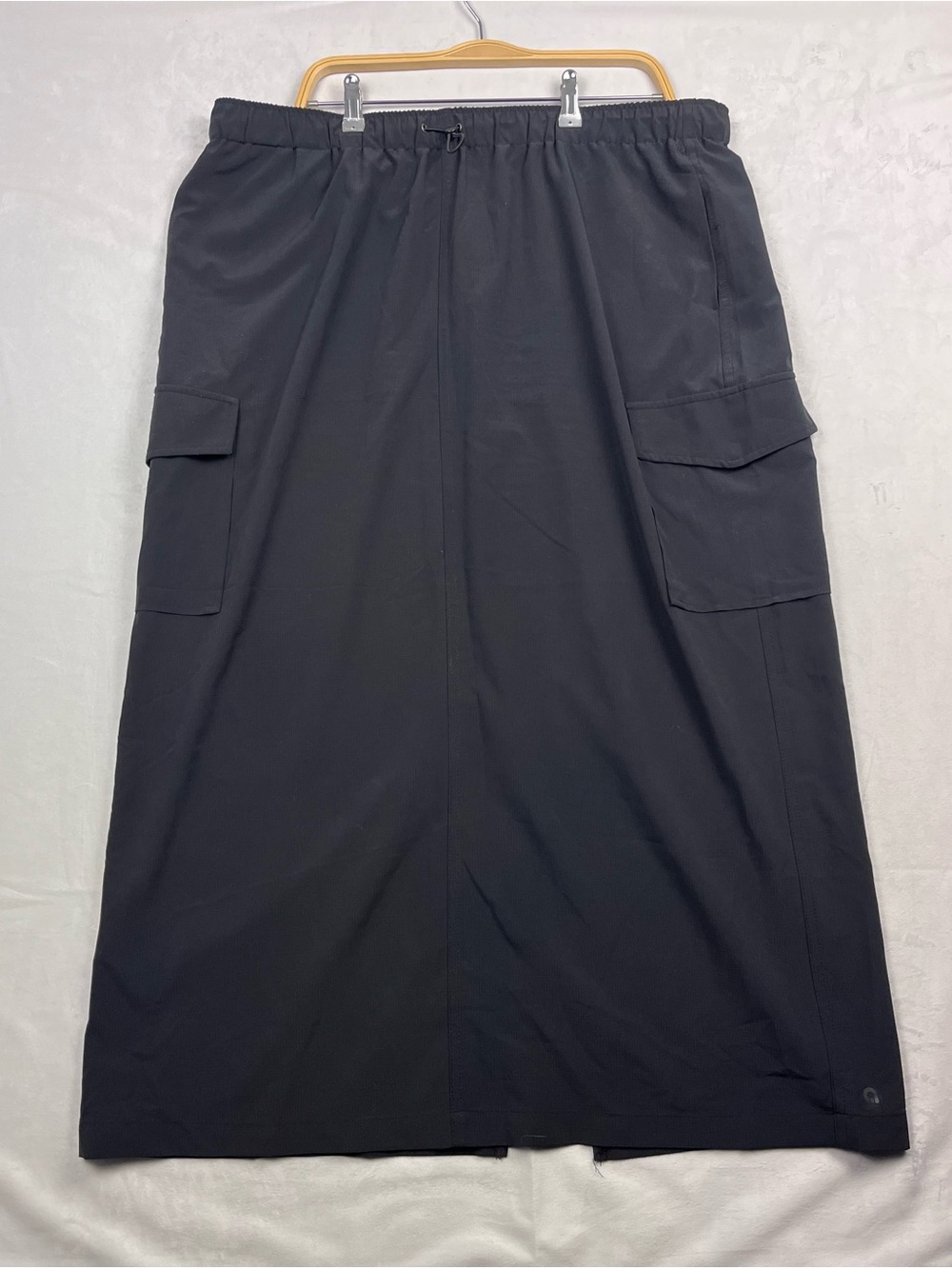 Hyba Black Cargo Long Skirt Utility Ripstop Elastic Waist Size XXL